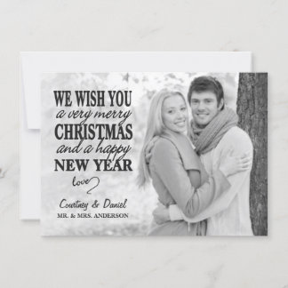 Modern Christmas Hand Lettered Full-Photo Overlay Holiday Card