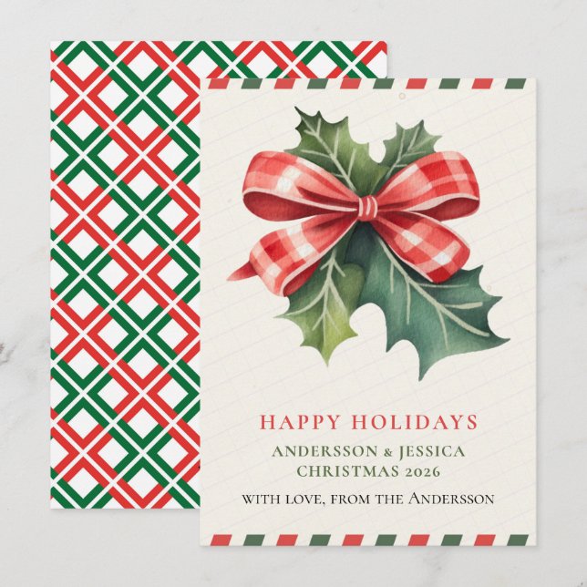 Modern  Christmas Holiday Card (Front/Back)