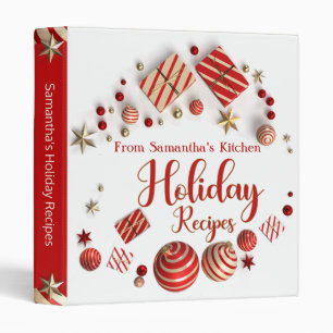 Modern Christmas Holiday Recipe Cookbook Binder