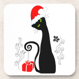 Modern Christmas Kitty Coaster