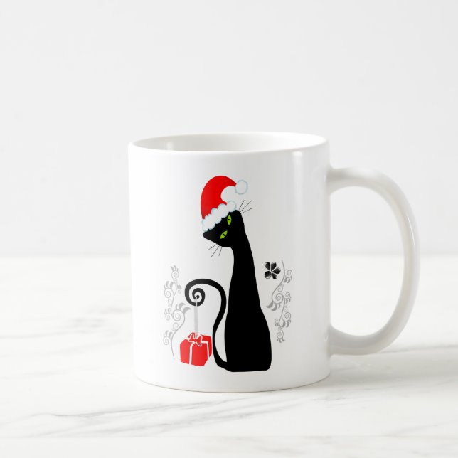 Modern Christmas Kitty Coffee Mug (Right)