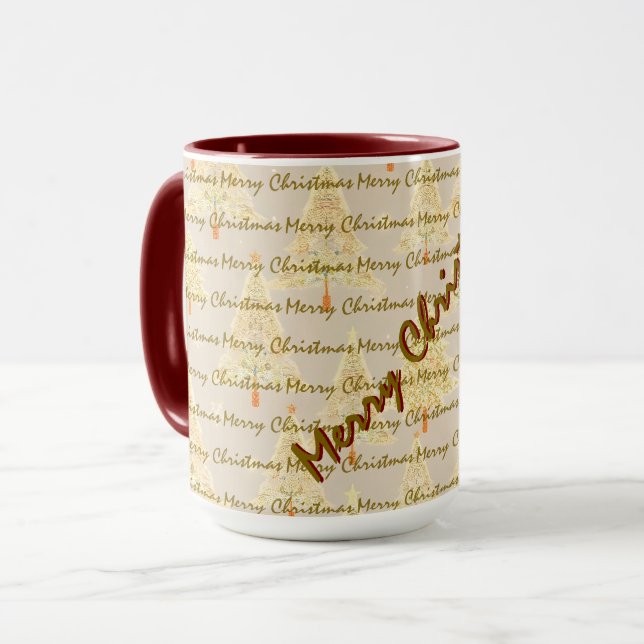 Modern Christmas Luxury Christmas Trees Mug (Front Left)