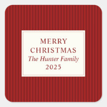 Modern Christmas Minimal Holiday Favor Red