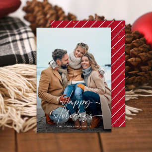 Modern Christmas Minimalist Stylish Happy Holidays Holiday Card