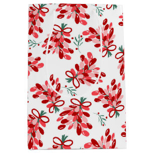 Modern Christmas Mistletoe Medium Gift Bag