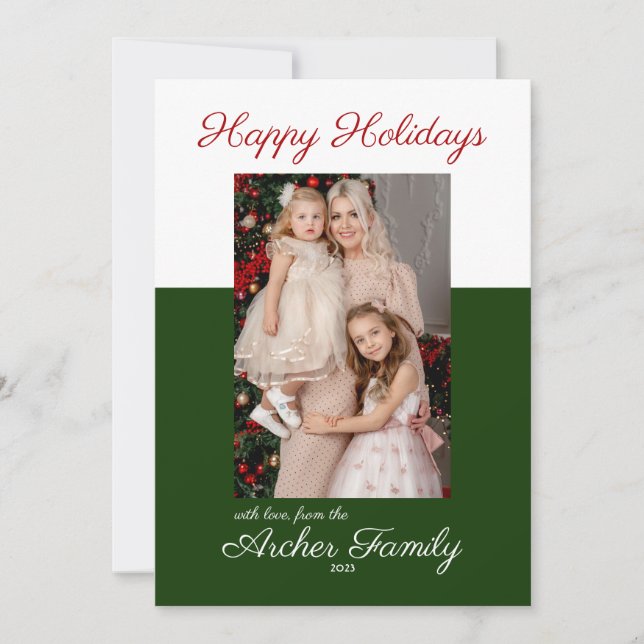 Modern Christmas Multi-Photo Flat Holiday Card (Front)