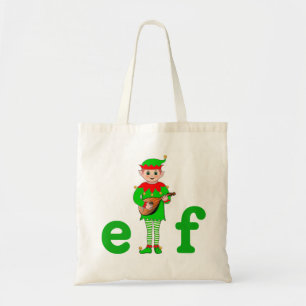 Modern Christmas Musical Elf Tote Bag