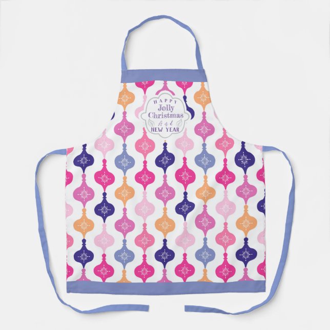 Modern Christmas Ornament  Apron (Front)