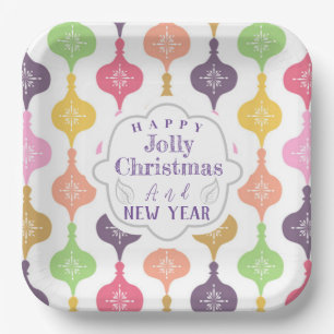 Modern Christmas Ornament Paper Plate