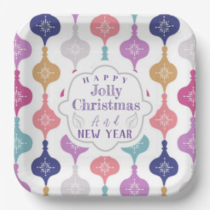 Modern Christmas Ornament Paper Plate