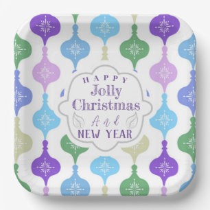 Modern Christmas Ornament Paper Plate