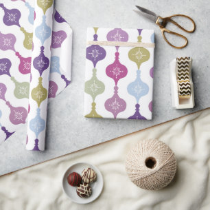 Modern Christmas Ornament Wrapping Paper