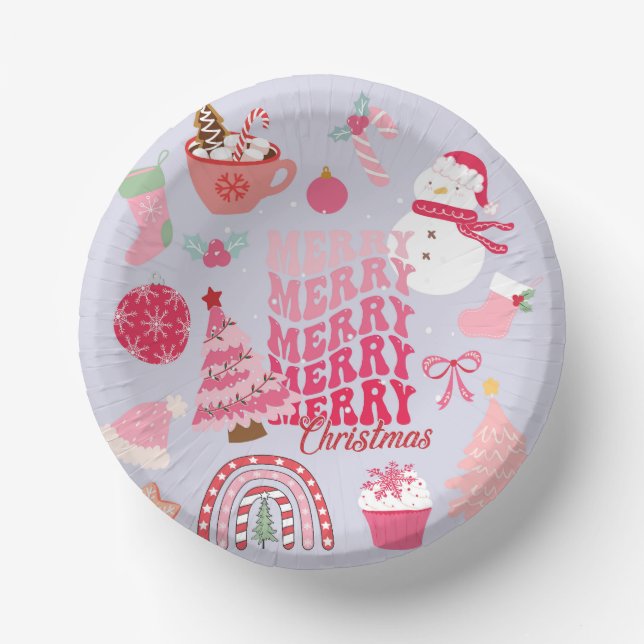 Modern Christmas Paper Plate (Front)