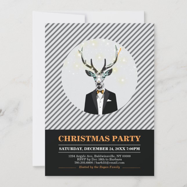 Modern Christmas Party, Holiday Party Invitations (Front)