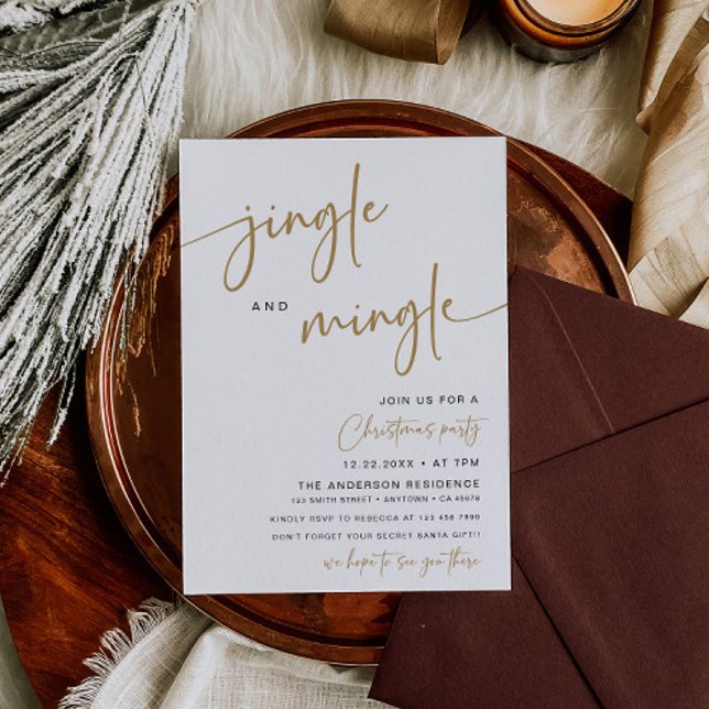 Modern Christmas Party Invitation Jingle & Mingle (Creator Uploaded)