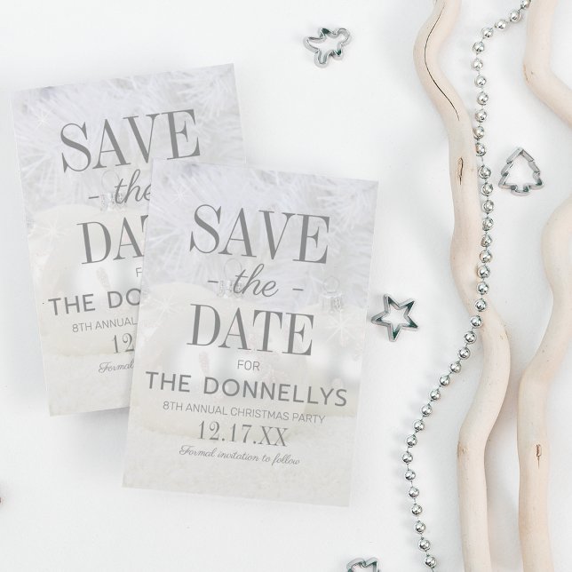 Modern Christmas Party Save the Date Announcement Postcard (Creator Uploaded)