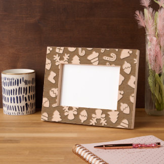 Modern Christmas Pattern Wooden Laser Etched Frames