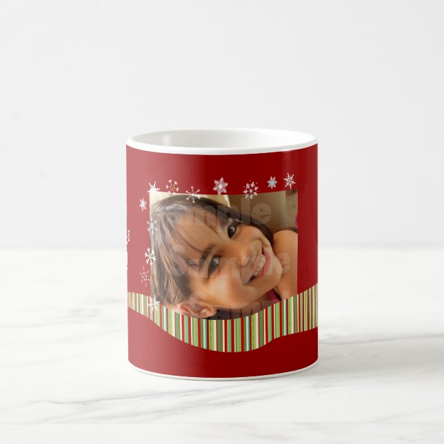 Modern Christmas Personalized Photo Mug (Center)
