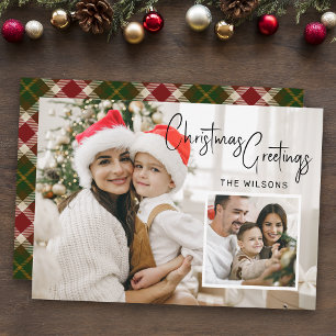 Modern Christmas Photo Card with Inset 