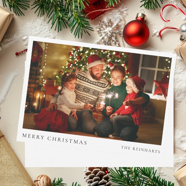Modern Christmas Photo Family Portrait Holiday Card (Modern Christmas Photo Family Portrait Holiday Card)