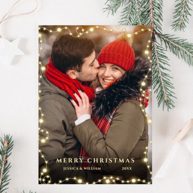 Modern Christmas PHOTO Holiday Magnetic Card (Creator Uploaded)