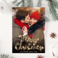 Modern Christmas PHOTO Holiday Magnetic Card