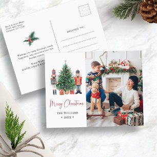 Modern Christmas Photo Holiday Postcard