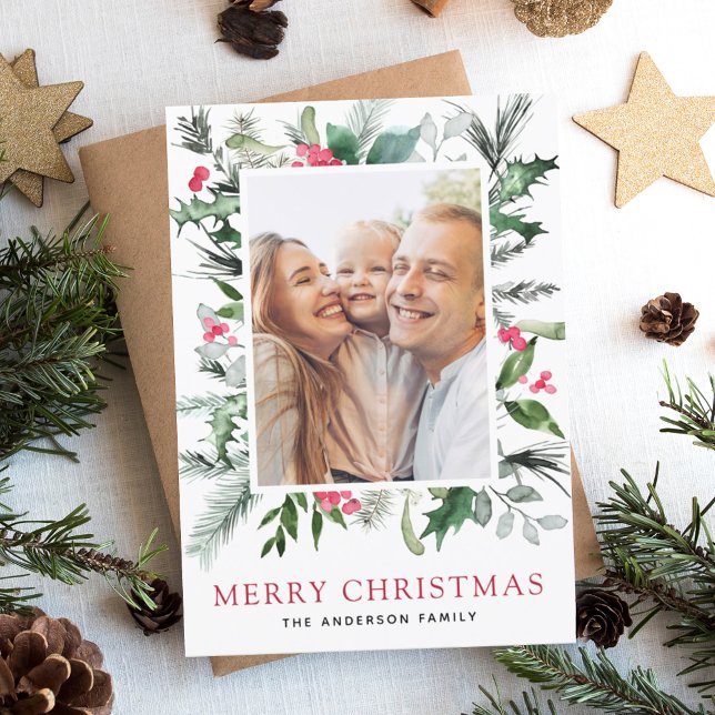 Modern Christmas Photo Minimalist Script Holiday Card (Creator Uploaded)