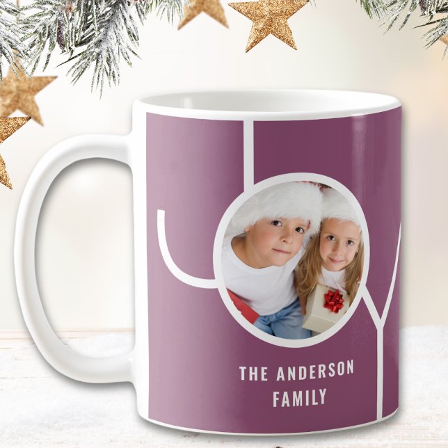 Modern Christmas Photo Purple Coffee Mug (Creator Uploaded)