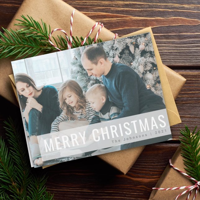 Modern Christmas Photo | Simple Clean White Holiday Card (Creator Uploaded)