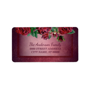 Modern Christmas Pink flower Holiday Label