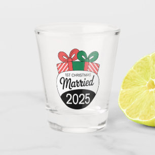  Modern Christmas Presents   1st Christmas Married Shot Glass