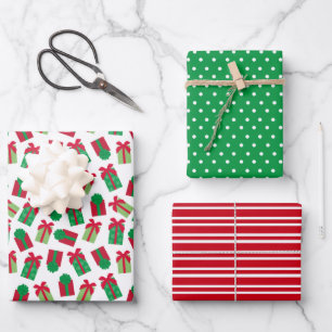 Modern Christmas Presents Wrapping Paper Sheet