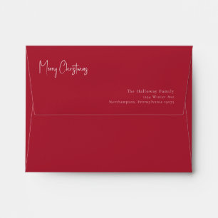 Modern Christmas   Red Card Envelope