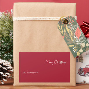 Modern Christmas Red Family Gift Label