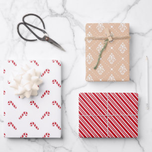 Modern Christmas Red Gift Wrapping Paper Sheets