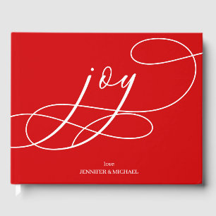 Modern Christmas   Red Joy Guest Book
