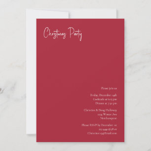 Modern Christmas   Red Party Invitation