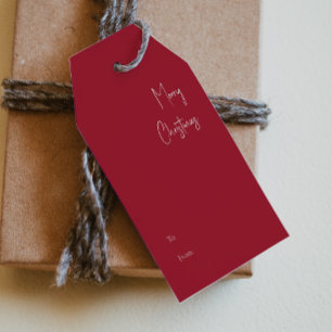Modern Christmas Red To From Gift Tags