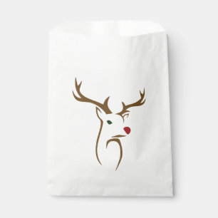 Modern Christmas Reindeer Ornament Favour Bag