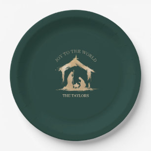 Modern Christmas Religious Nativity Mary & Joseph Paper Plate