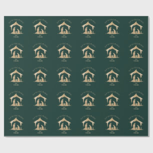 Modern Christmas Religious Nativity Mary & Joseph Wrapping Paper