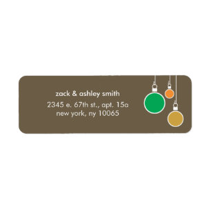 Modern Christmas Return Address Label - Brown