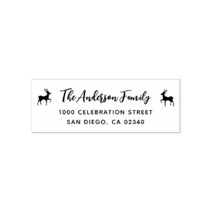 modern christmas return address self-inking stamp