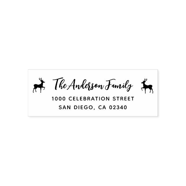 modern christmas return address  self-inking stamp (Design)