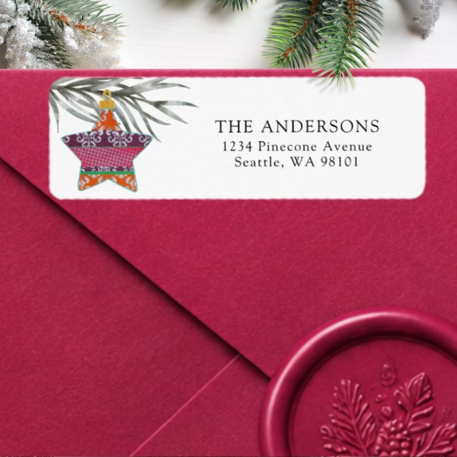 Modern Christmas Return Address Winter Foliage (Creator Uploaded)