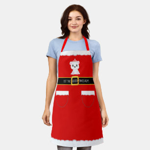 Modern Christmas Santa Claus & Polar Bear Apron