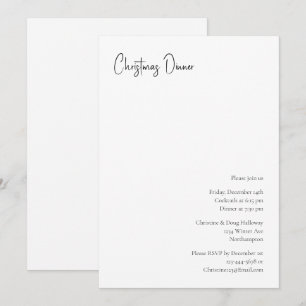 Modern Christmas Script Dinner Party Invitation