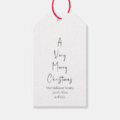 Modern Christmas Script Family Tree Gift Tags (Front)