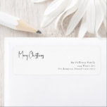 Modern Christmas Script Return Address Envelope<br><div class="desc">This modern Christmas script return address envelope label is perfect for your minimalist shabby chic boho black and white holiday greeting. The minimal whimsical handwritten calligraphy is delicate and rustic while staying classy and elegant. The design reflects a simple all-white winter day and evokes memories of a more simplistic life....</div>